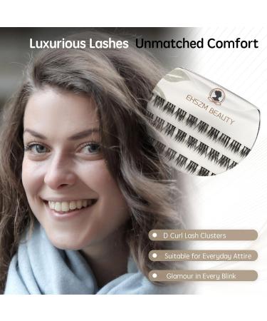 12mm D Curl Short Lash Clusters with Spikes - Lightweight Individual Lash Extensions | EHSZM BEAUTY - Buy Online on GoSupps.com