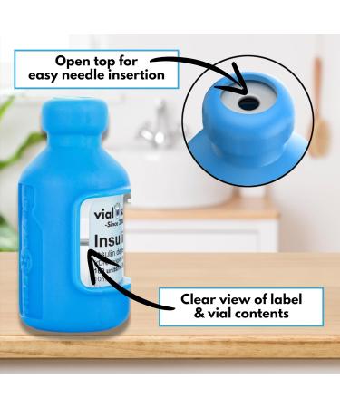 VIAL SAFE Insulin Vial Protector - Durable Silicone Case for Humulin R U-500 | 2-Pack Tie Dye Blue | Diabetes Care Essential - Buy Online on GoSupps.com