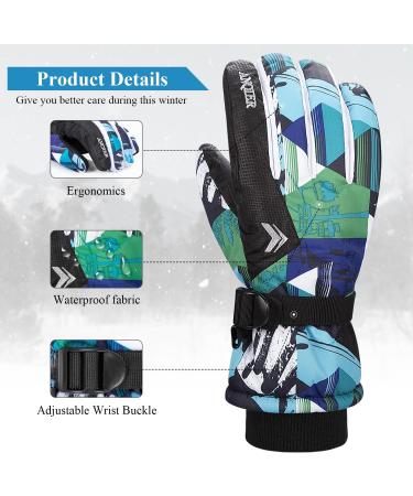 Coskefy Kids Winter Ski Gloves - Waterproof Fleece Lined Windproof - Perfect for Snowboarding Cycling & Running (Ages 3-15) - Buy Online on GoSupps.com