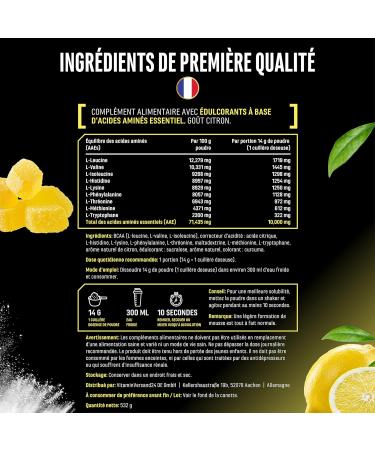  GEN GERMAN ELITE NUTRITION EAA powder 532g (38 servings) - The 9 essential amino acids incl. histidine & BCAA - Human Code formula - Vegan - Very good solubility - Refreshing amino acid drink (Candy Lemon) - Buy Online on GoSupps.com