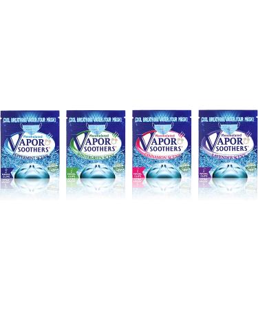 Vapor Soothers Nasal Dilator Clips - 8 Count Variety Pack for Easy Breathing, Drug-Free Relief - Peppermint, Wintergreen, Cinnamon, Lavender Scents - Buy Online on GoSupps.com