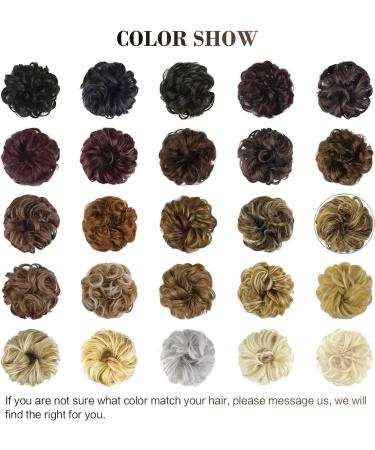 BARSDAR Hair Bun Extensions Hairpiece Hair Rubber Scrunchies for Women Ponytail Extensions Updo Curly Messy Bun - Golden Brown 1 Count (Pack of 1) 10#-Golden Brown - Buy Online on GoSupps.com