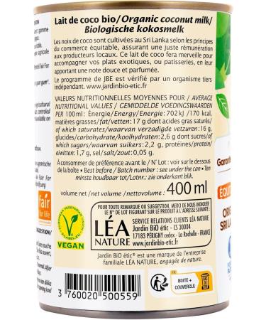 Jardin BiO tic Coconut Milk 400 ml Pack of 6 400 ml x 6 2400 ml - Buy Online on GoSupps.com