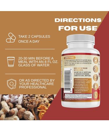 WHOLE WORLD WELLNESS All Natural Mushroom Complex 10 in 1 | Daily Immune & Energy Support | Lions Mane, Chaga, Resihi | Gluten Free, Dairy Free, Soy Free | 60 Capsules | Made in The USA. - Buy Online on GoSupps.com