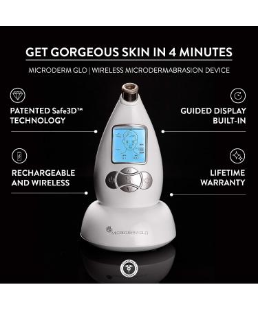 Microderm GLO Diamond Microdermabrasion Machine - Clinical Home Facial Treatment System for Clear, Firm Skin - Exfoliator for Bright Complexion - White - Buy Online on GoSupps.com