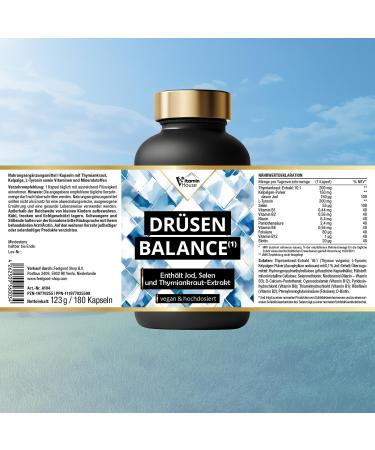 VitaminHouse CHOICES BALANCE 180 capsules 180 days vegan iodine selenium thyroid complex with thyme extract Ltyrosine plus 8 B vitamins iodine from brown algae kelp high dose - Buy Online on GoSupps.com
