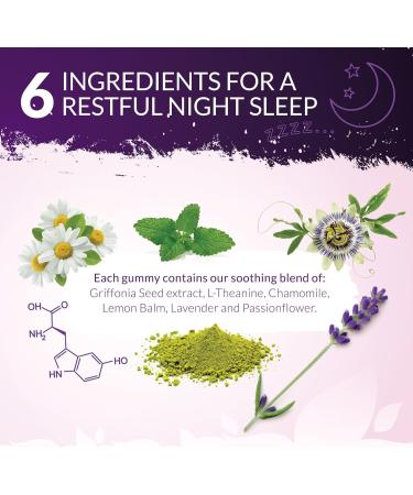 Nu U Nutrition Night Support Sleep Gummies - 90 Vegan Gummies with Griffonia Simplicifolia, L-Theanine, Lavender, Lemon Balm & Chamomile - Passionfruit Flavour - Melatonin Alternative for Adults - Buy Online on GoSupps.com