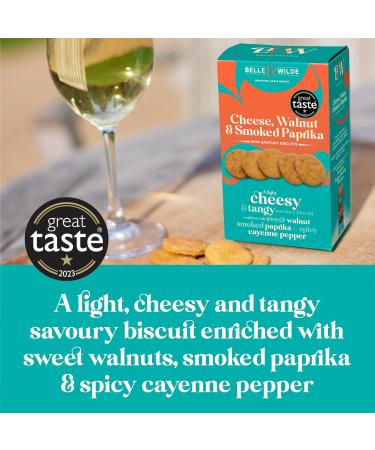 Belle & Wilde Cheese Walnut & Smoked Paprika Mini Savoury Biscuits | Handcrafted No Preservatives Suitable For Vegetarians & 100% Gluten Free | Tasty Savoury Biscuit | For Any Snacking Occasion - Buy Online on GoSupps.com