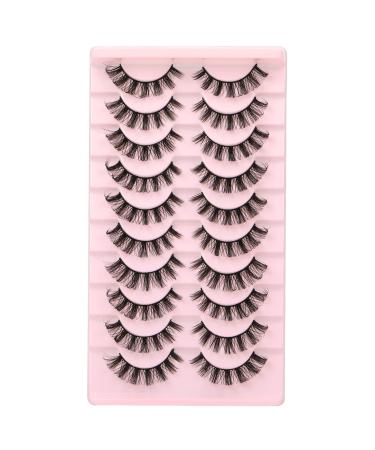 ALICE A-RUSSIAN 10 Pairs D Curl Wispy Short 12MM Eyelashes Strip Lashes for Natural Look - False Lashes Pack - Buy Online on GoSupps.com