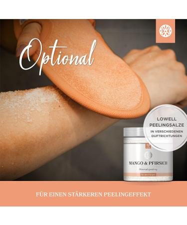 Lowell Exfoliating Peeling Glove Set - Body & Face Scrub with Bonus Guide & Suction Cups | Hammam Glove - Orange - Buy Online on GoSupps.com