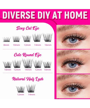 TOOCHUNAG 23A-Fluffy D Curl Eyelash Clusters 8-16mm - Natural DIY Individual Cluster Lashes - Light Russian Strip Lashes for a Flawless Look - Buy Online on GoSupps.com