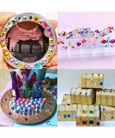 FADIKX 1200 Pcs Acrylic Rhinestones | DIY Craft Gems for Wedding & Birthday Decoration | 12 Shapes (6-13mm) - Buy Online on GoSupps.com