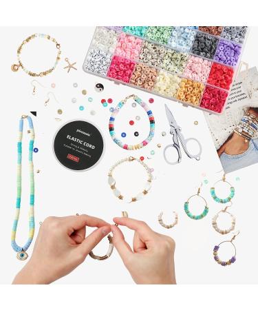 Polymer Clay Bead Kit - Heishi 10500+ pcs for Bracelets & Jewelry Making - Girls & Adults - Preppy Style - Buy Online on GoSupps.com