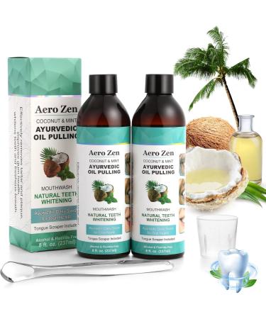 2-Pack Coconut Oil Pulling Mouthwash with Peppermint - Alcohol-Free Oral Care - Fresh Breath Solution - Organic Essential Oils Formula with Tongue Scraper - Gum Health Treatment - 237ML 16 Fl Oz (Pack of 1) - Buy Online on GoSupps.com