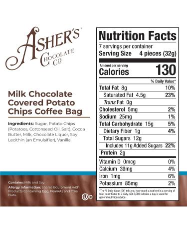 Asher's Chocolate Covered Potato Chips - Finest Kosher Chocolate (8.5oz) - Buy Online on GoSupps.com