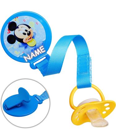 Disney Mickey Mouse Pacifier Chain & Holder - BPA Free Clip with Fabric Band - Blue Toy Holder - Buy Online on GoSupps.com