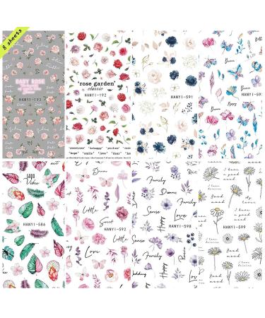 Charming Daisy Nail Art Stickers - 8 Sheets | Spring Nail Decals for Women | 3D Self-Adhesive Design - Buy Online on GoSupps.com