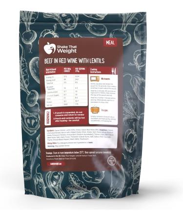 High-Protein Beef in Red Wine with Lentils Ready Meal for Camping, Hiking, Gym | Beef/Red Wine 1 - Buy Online on GoSupps.com