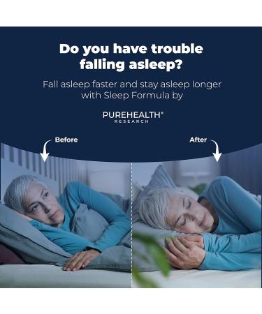 PUREHEALTH RESEARCH Sleep Formula - Fall Asleep Faster and Stay Asleep Longer So You Wake Up Refreshed and Energized - Sleep Supplement with Valerian Root GABA and L-Tryptophan - 1 Bottle - Buy Online on GoSupps.com