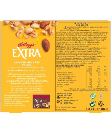 E-xtra Cereal Bars with Roasted Almonds and Honey 128g - Buy Online on GoSupps.com