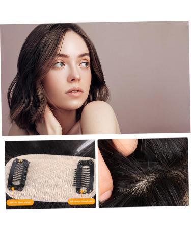 Hair Topper With Bangs 9.8 Inch Long Human Hair Toppers Women Silk Base Clip In Hair Extensions Natural Looking Hairpiece for Daily Use Natural (Brown) - Buy Online on GoSupps.com