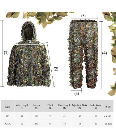 REKALEADER Ghillie Suit XL&XXL for Kids and Adults - Lightweight Leafy Camo Turkey Hunting Gear for Men - Jungle Hunting and Outdoor Game Halloween Costume - Buy Online on GoSupps.com