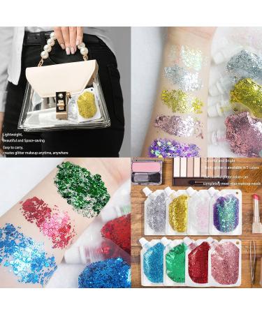 Mermaid Sequins Chunky Glitter Gel - 50ml Holographic Liquid Nail & Eye Glitter - Long Lasting Sparkling Gold - Christmas Party Rave & Festival Makeup - Buy Online on GoSupps.com
