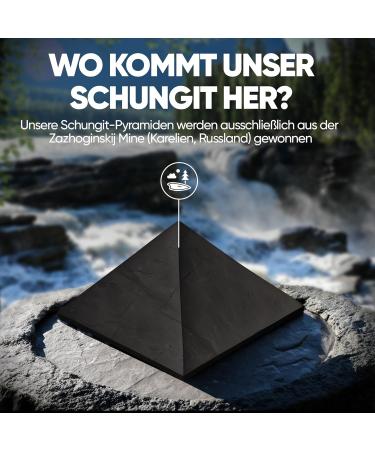 Buy Puraja Schungit Pyramid | Original Karelia | Polished | Fullerenes | Zazhoginskij Mine Certified | 10 cm (1-Pack) - International Shipping Available - Buy Online on GoSupps.com