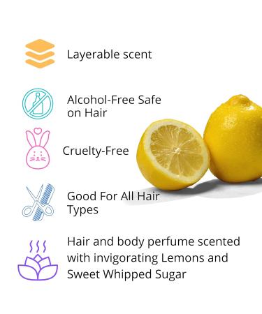 BLUEBYRD Soap Sugared Lemon Hair & Body Fragrance Spray | Sweet Perfume Mist for Hair & Body | Weightless Hair Refresher | Clean Vegan No Paraben Sulfate and Silicones| Alcohol-Free (Sugar Lemon) - Buy Online on GoSupps.com