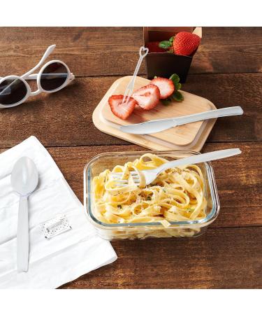 Plastic Cutlery Set 140 Pieces plastic spoons forks Plastic Fruit Fork plastic Knives Durable Quality Reusable and Portable Plastic Cutlery Set for Birthday Parties Camping Cutlery (Clear) - Buy Online on GoSupps.com
