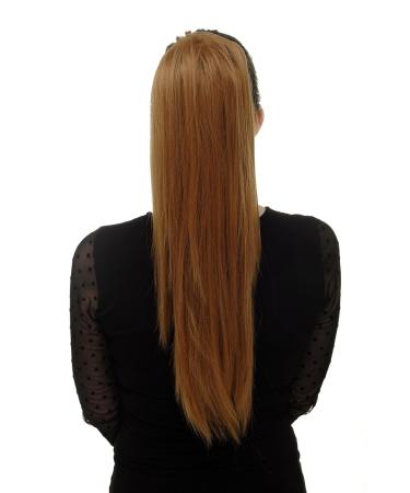 WIG ME UP WK06-27 Strawberry Blonde Hairpiece - Voluminous Straight Braid/Ponytail with Mini Butterfly Clip - 60 cm - Buy Online on GoSupps.com