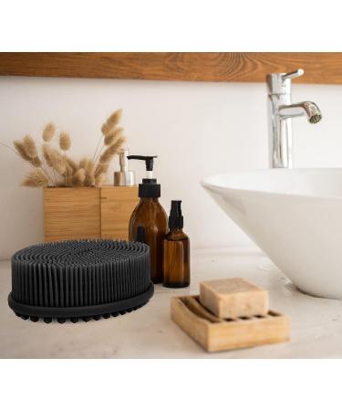 Silicone Body Scrubber for Shower - Exfoliating Bath Scrubber for Men and Women - Skin Exfoliator Brush - Black - Buy Online on GoSupps.com