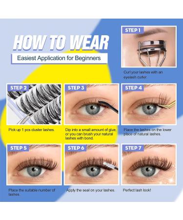 DIY Lash Extension Kit: 156 Pcs Individual Lashes with Strong Hold Bond, Tweezers & Seal - 30D-0.07D 9-16MM Cluster Eyelash Extensions Kit for Home Use - Buy Online on GoSupps.com