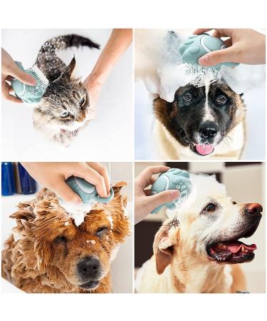 Molain Silicone Pet Bath Brush Comb - Grooming & Massage Tool with Shampoo Dispenser (Blue Paw Shape) - Buy Online on GoSupps.com