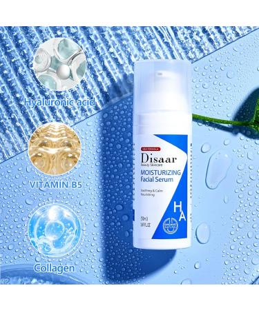 Hyaluronic Acid Serum for Face - Face Serum 50ml - Serum Hyaluronic Acid for Face to Plump and Smooth Skin Hydration Moisture with Vitamin B5 for All Skin Types - Buy Online on GoSupps.com