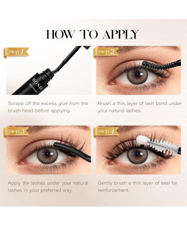 BEFER Bond and Seal Lash Glue | Long Lasting Waterproof Eyelash Glue for Cluster Lashes | DIY Extension Glue | 48+ Hours Super Strong Hold | 2 in 1 Individual Lash Glue (10ml - Buy Online on GoSupps.com