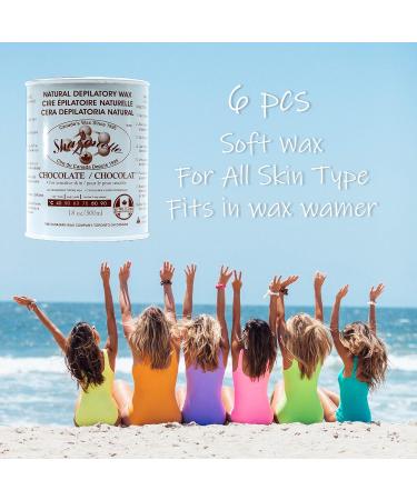 Sharonelle Soft Wax All Purpose Hair Removal Natural Depilatory Canned Wax for Sensitive Skin Canada-Made Melting Wax in Black color Canned Package (6PC Chocolate) 500 ml (Pack of 6) Chocolate - Buy Online on GoSupps.com