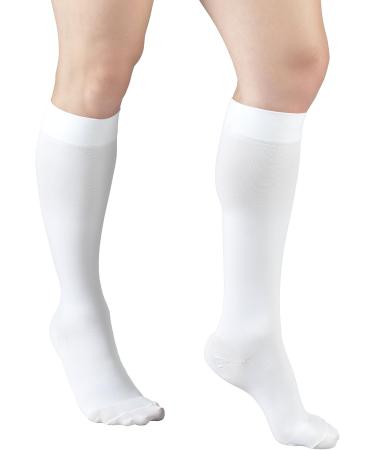 Truform 30-40 mmHg Compression Stockings for Men & Women - Knee High Closed Toe White - Small Size (Pack of 3 - Buy Online on GoSupps.com