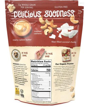 Nature's Path Organic Gluten Free Coconut Cashew Butter Granola 11oz (Pack of 8) | Non-GMO, High Fiber, Plant Protein | Digestive Health Support - Buy Online on GoSupps.com