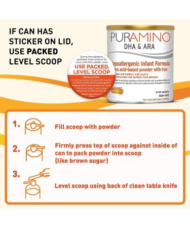 PurAmino Hypoallergenic Infant Drink 14.1 Oz (Pack of 4) - Omega-3 DHA, Iron, Immune Support for Severe Food Allergies - Buy Online on GoSupps.com