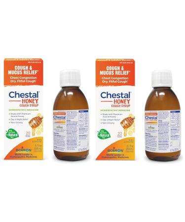 Boiron Chestal Honey Adult Cold and Cough Syrup for Nasal and Chest Congestion Runny Nose and Sore Throat Relief - 6.7 Fl oz (Pack of 2) Honey Pack of 2
