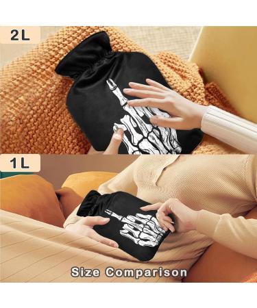 Naanle 2L Hot Water Bottle - Skull Design for Cramps & Pain Relief | Transparent Handheld Heat Therapy - Buy Online on GoSupps.com