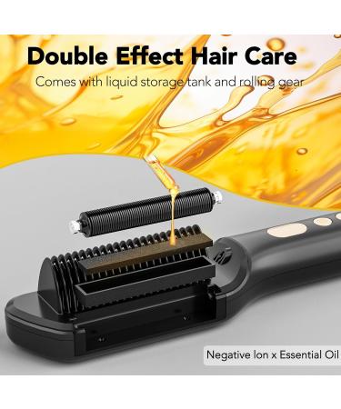 DAILYLIFE Hair Straightener Brush - Ionic Heat Comb with Digital Display Oil-Infused Dual Voltage 9 Temperature Settings for Women - Perfect for International Shipping - Buy Online on GoSupps.com