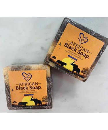 African Black Soap - Anti-Taches Face & Body Moisturizing Exfoliating Treatment for Acne | Deep Cleansing Skin Care - 1 Bar  - Buy Online on GoSupps.com