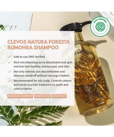 Clevos Natura Foresta Organic Shampoo 17.92 Fl Oz | Natural Vegan Hair Care for Oily Itchy Scalp | Sulfate-Free Cruelty-Free Pleasant Rumohra Scent - Buy Online on GoSupps.com