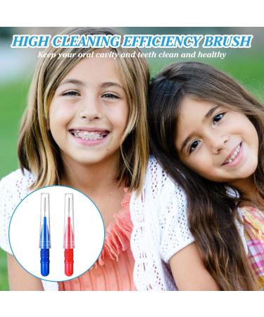 ACBOOR Interdental Brushes - 100 Reusable Dental Brushes for Effective Tooth Cleaning | Red & Blue Space Toothbrush - Buy Online on GoSupps.com