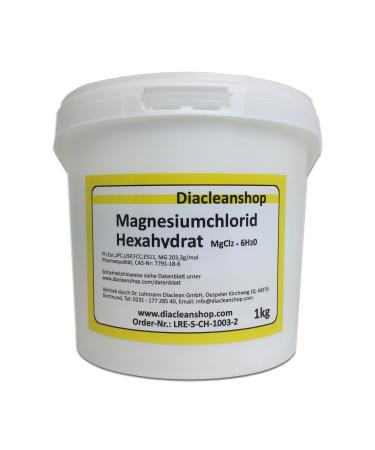 Magnesium chloride hexahydrate 1kg - purest pharmaceutical quality (E511) - Magnesium chloride etc. for the production of magnesium oil magnesium spray magnesium foot bath & full bathroom