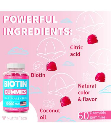 2 Pack Biotin Gummies 10000mcg for Hair, Skin, Nails - Vegan & Non-GMO - Hair Growth Vitamins for Men, Women, Kids - 120 Chewables - Buy Online on GoSupps.com
