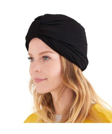 CHARM Women Chunky Turban Headband - Stylish Winter Head Wrap & Chemo Hat for Natural Hair in Black | International Shipping Available - Buy Online on GoSupps.com