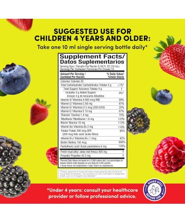 GirafKids Multivitamin Syrup + Super Vitamins Liquid Bundle for Kids Ages 4+ | Omega-3 Beta Glucan Royal Jelly & Propolis | Peach & Forest Fruit Flavors - Buy Online on GoSupps.com